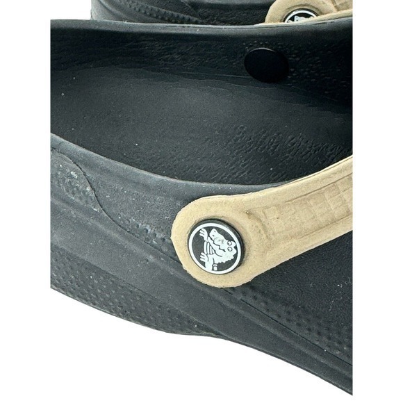 Crocs Unisex Biya Classic Slip-On Clogs Black Tan Strap Sz‎ Men 8 Women 10 - Picture 8 of 11